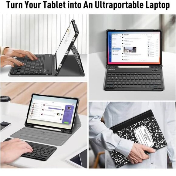 Keyboard Case for Samsung Galaxy Tab S10 Lite/ S10 FE/ S9 FE 5G 10.9 Inch/Tab S9 - Picture 2 of 5